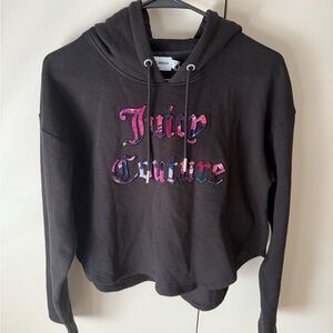 Juicy Couture Black Hoodie with Pink and Blue Logo